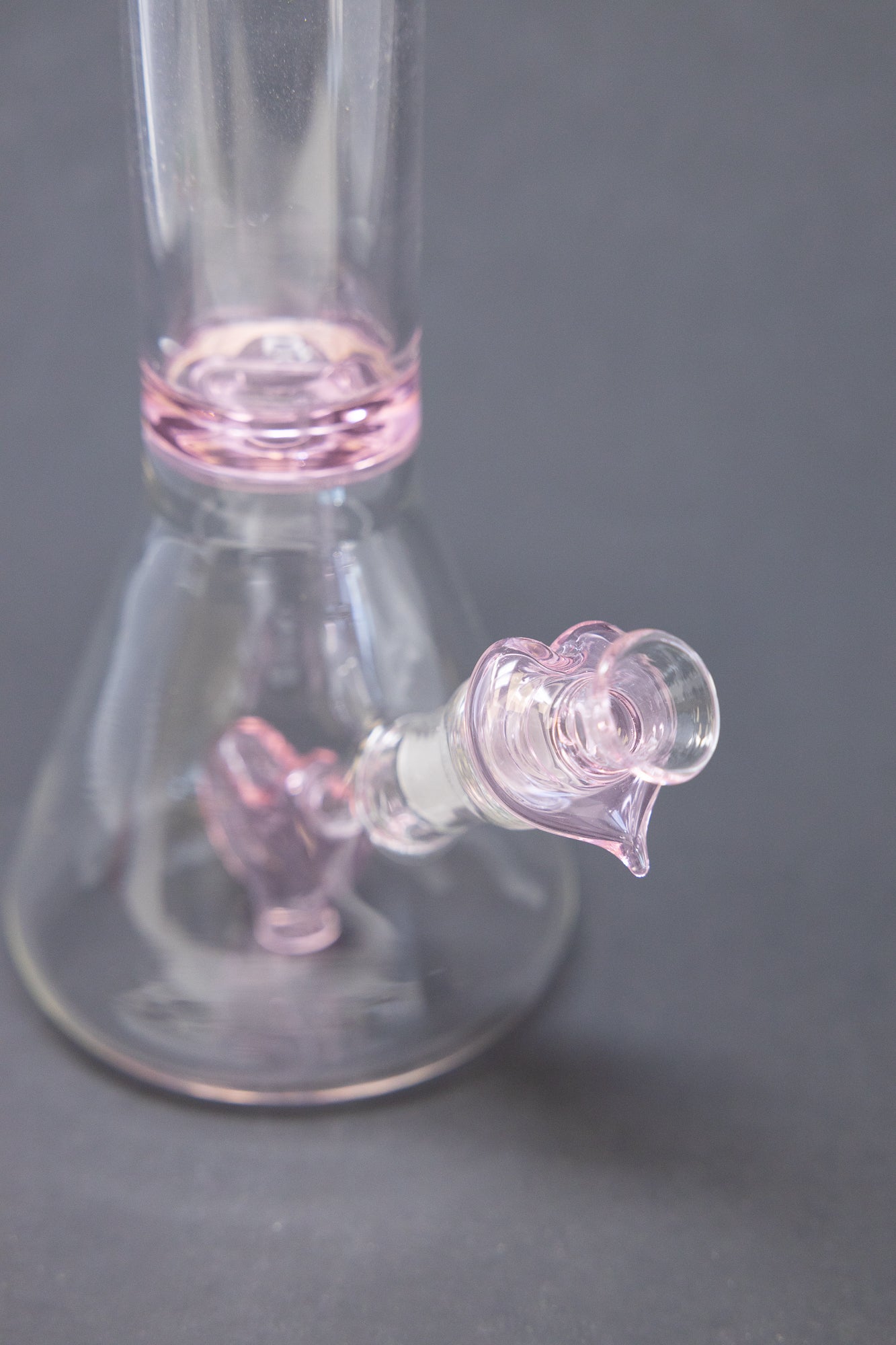 8" Pink Heart Beaker Bong