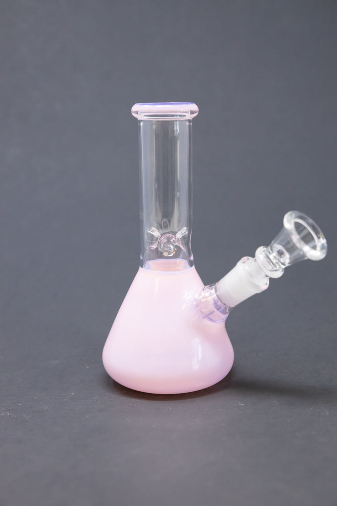 6" Milky Pink Beaker w/ Ice Catcher