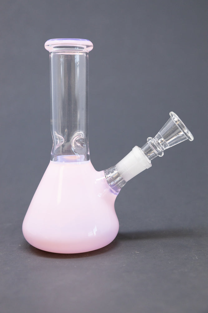 6" Milky Pink Beaker w/ Ice Catcher