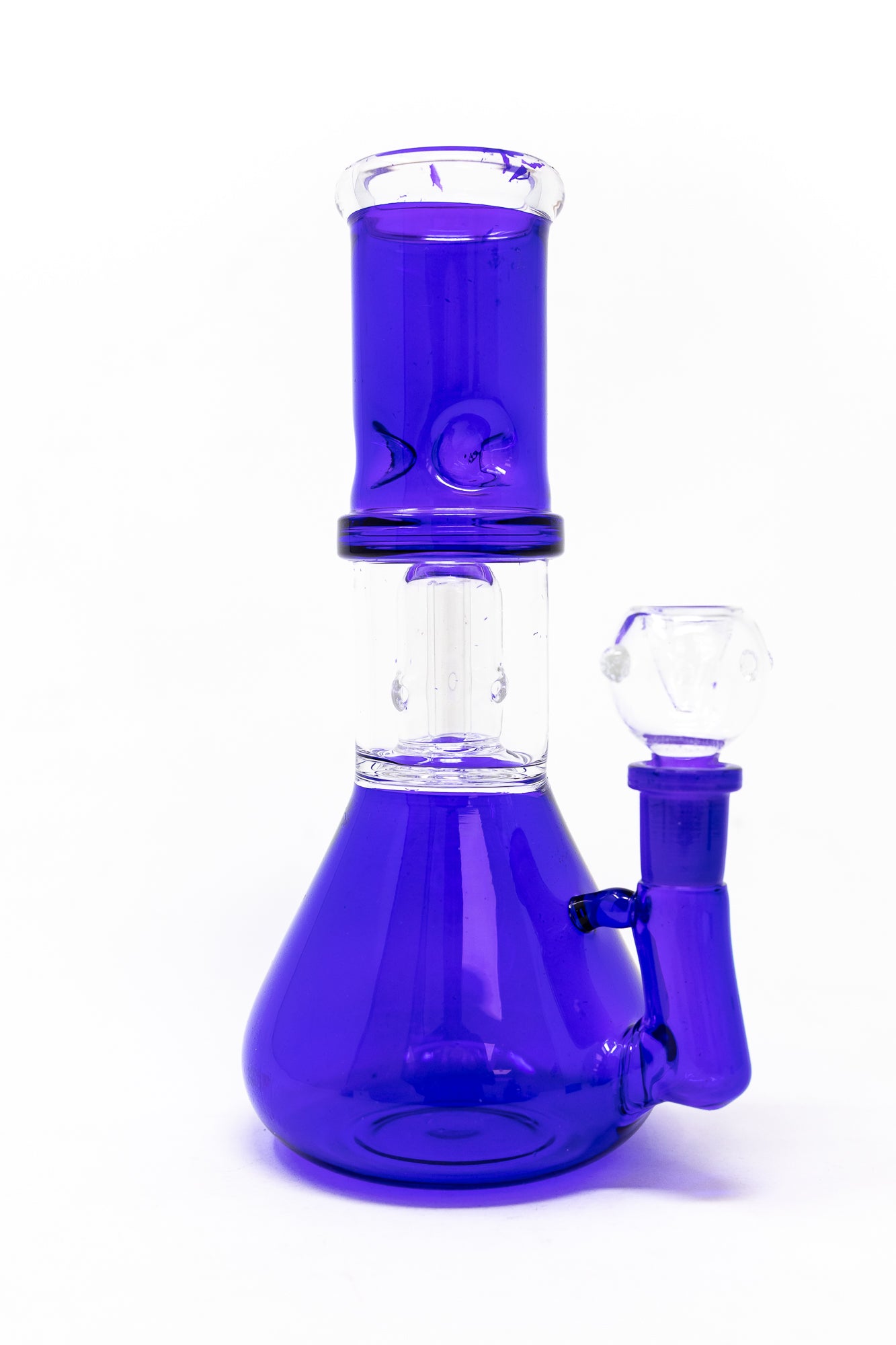 8" Purple Side Joint Beaker w/ Percolator & Ice Catcher