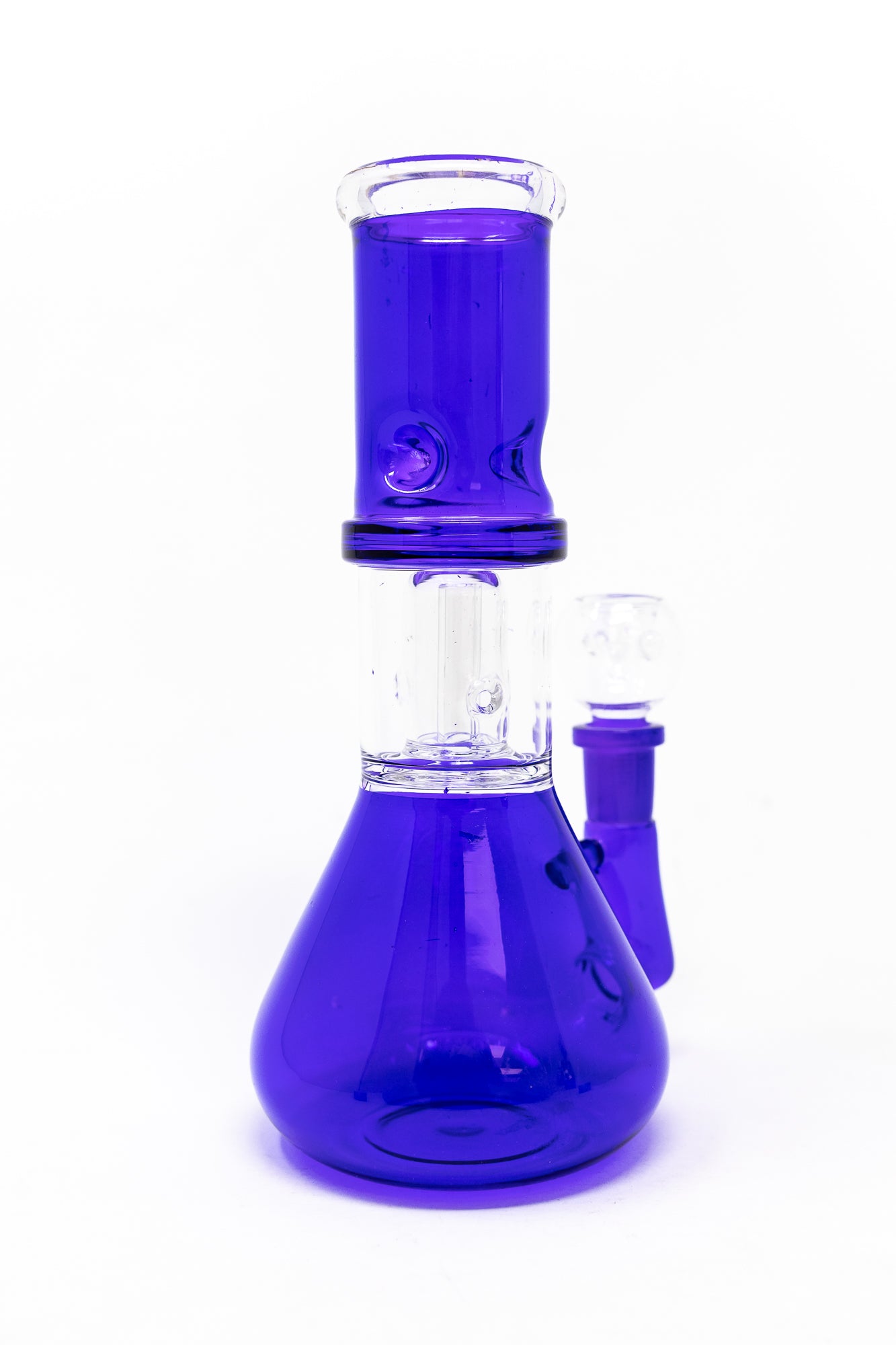 8" Purple Side Joint Beaker w/ Percolator & Ice Catcher