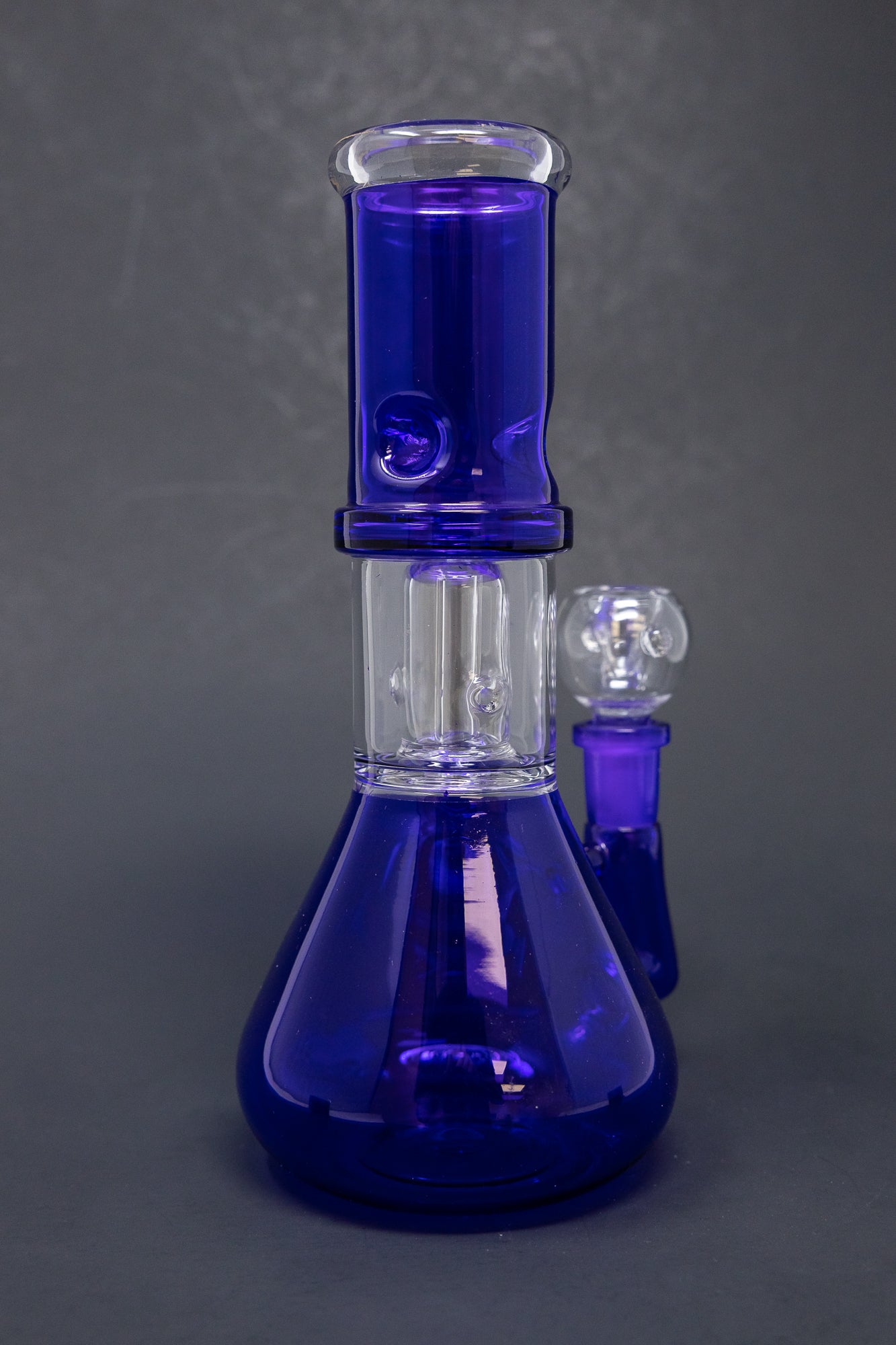 8" Purple Side Joint Beaker w/ Percolator & Ice Catcher