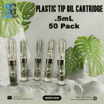Plastic Tip Oil Cartridge- .5ML - 50 Pack