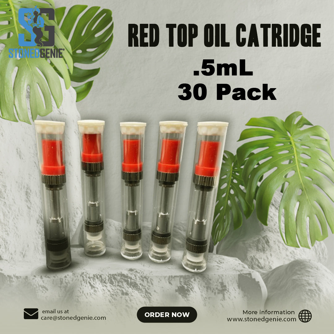Red Top Oil Cartridge .5ML - 30 Pack