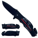4.5" Assisted-Open Tactical Knife with Red Skull-Accented Handle