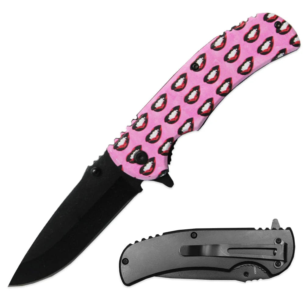 4.5" Assist-Open Folding Knife with Contemporary Art Metal Handle