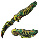 4.5" Skeleton Frame Assist-Open Knife W/ Belt Clip- Yellow