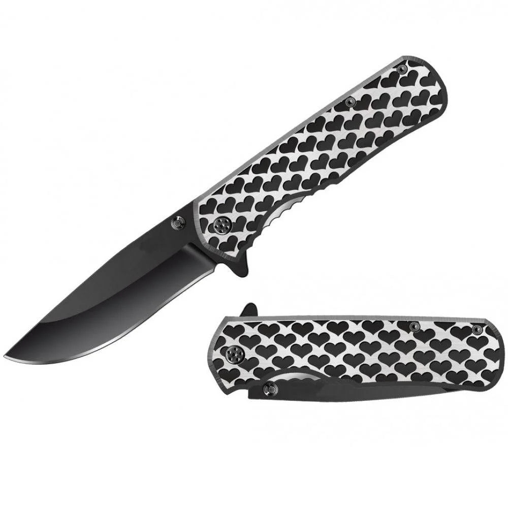 4.25" Black Hearts Quick-Deploy Folding Knife