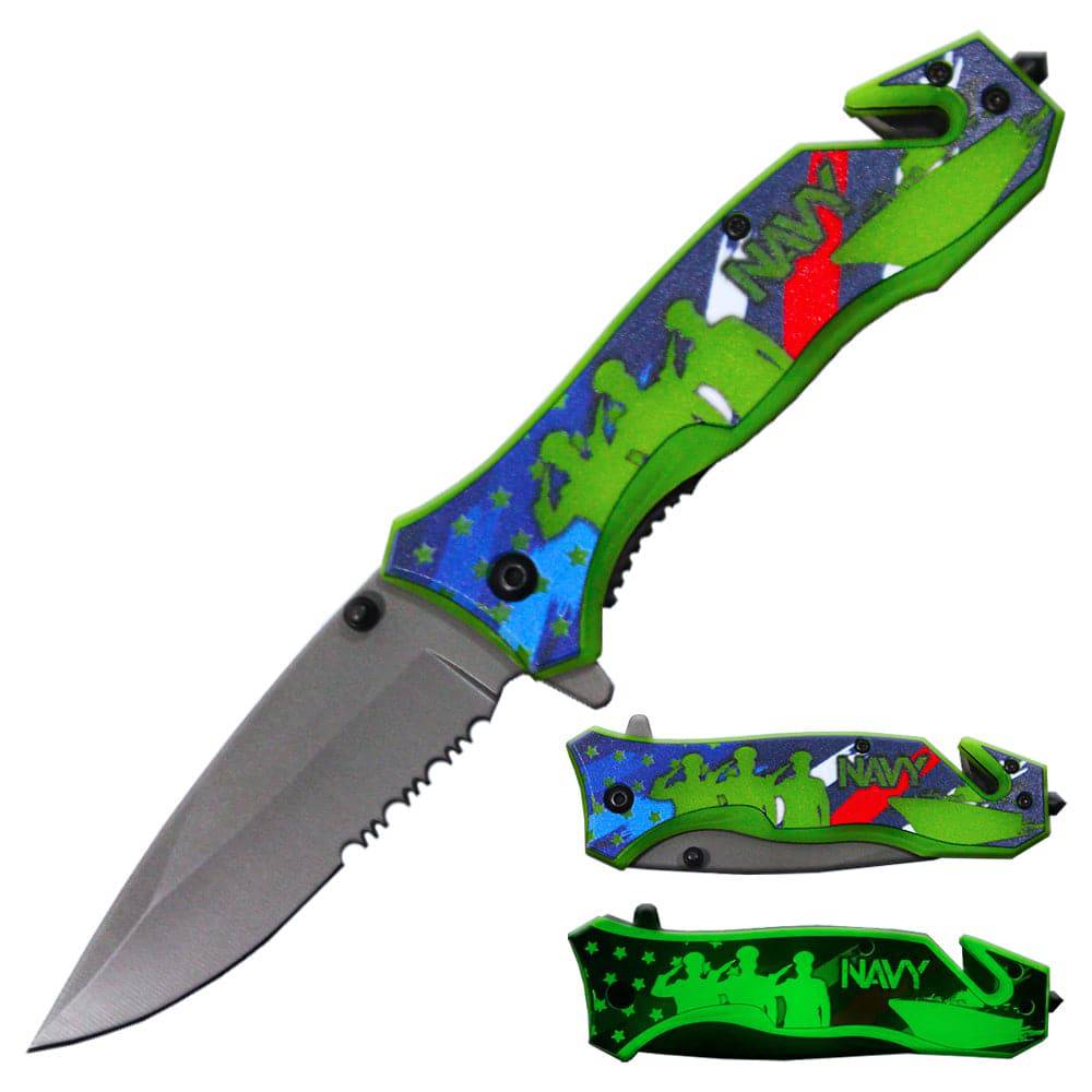 4.5" Navy Assist-Open Rescue Knife with Luminous Grip