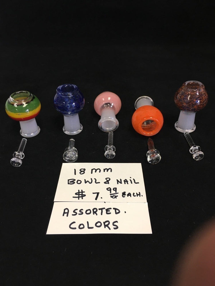 Black 18mm Bowl Male Bowl Piece Assorted Colors -- Fast Shipping StonedGenie.com Bowl