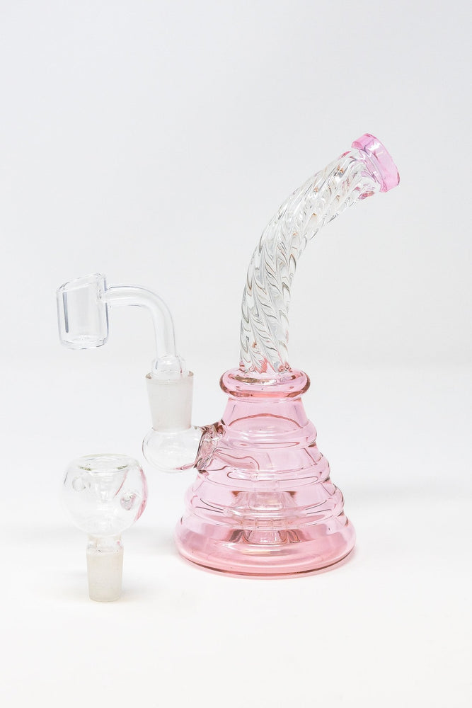 7" Pink Twisted Shower Bend Dab Rig