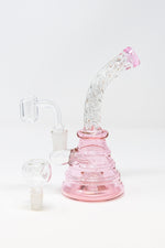 7" Pink Twisted Shower Bend Dab Rig