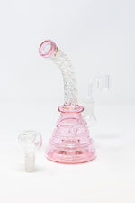 7" Pink Twisted Shower Bend Dab Rig