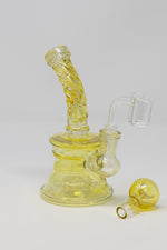 6" Fumed Twisted Neck Color Changing Dab Rig