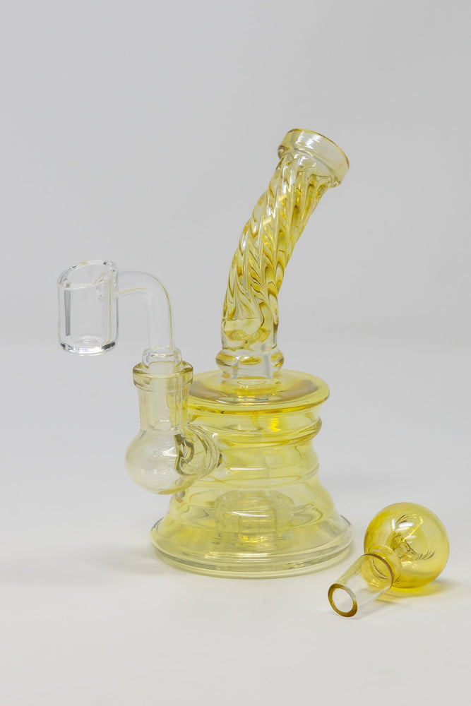 6" Fumed Twisted Neck Color Changing Dab Rig