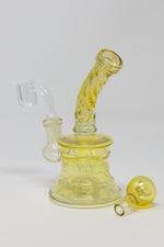 6" Fumed Twisted Neck Color Changing Dab Rig