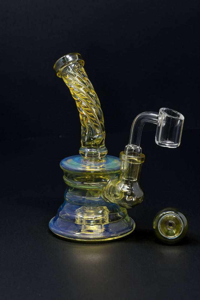 6" Fumed Twisted Neck Color Changing Dab Rig