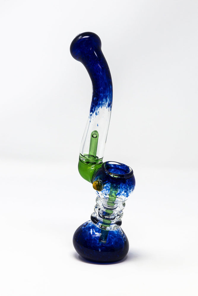 Dark Olive Green 7" Sapphire Dream Glass Bubbler w/ Percolator