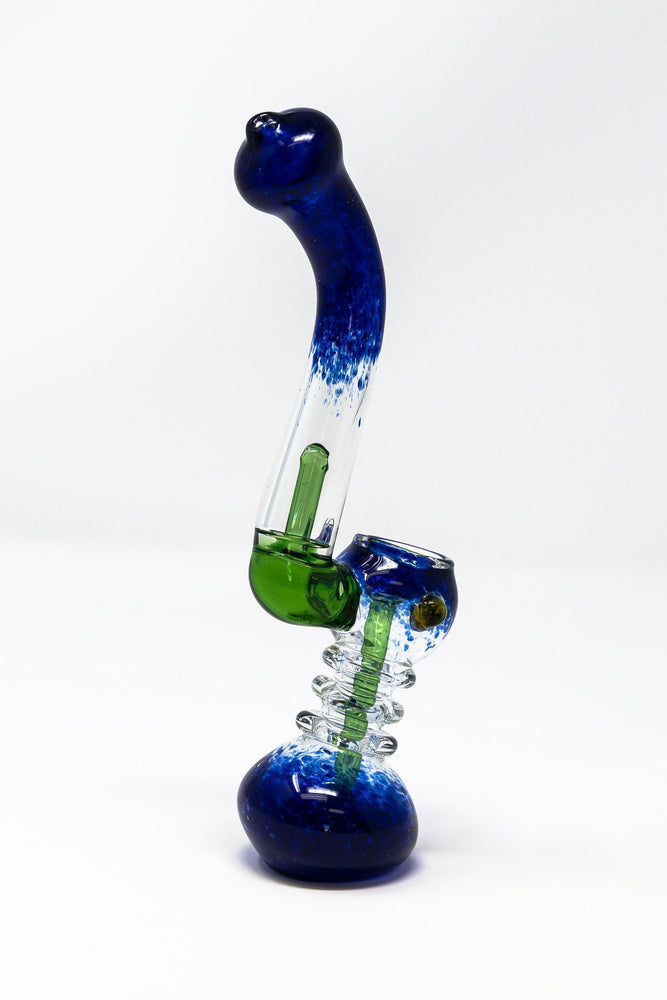 7" Sapphire Dream Glass Bubbler w/ Percolator