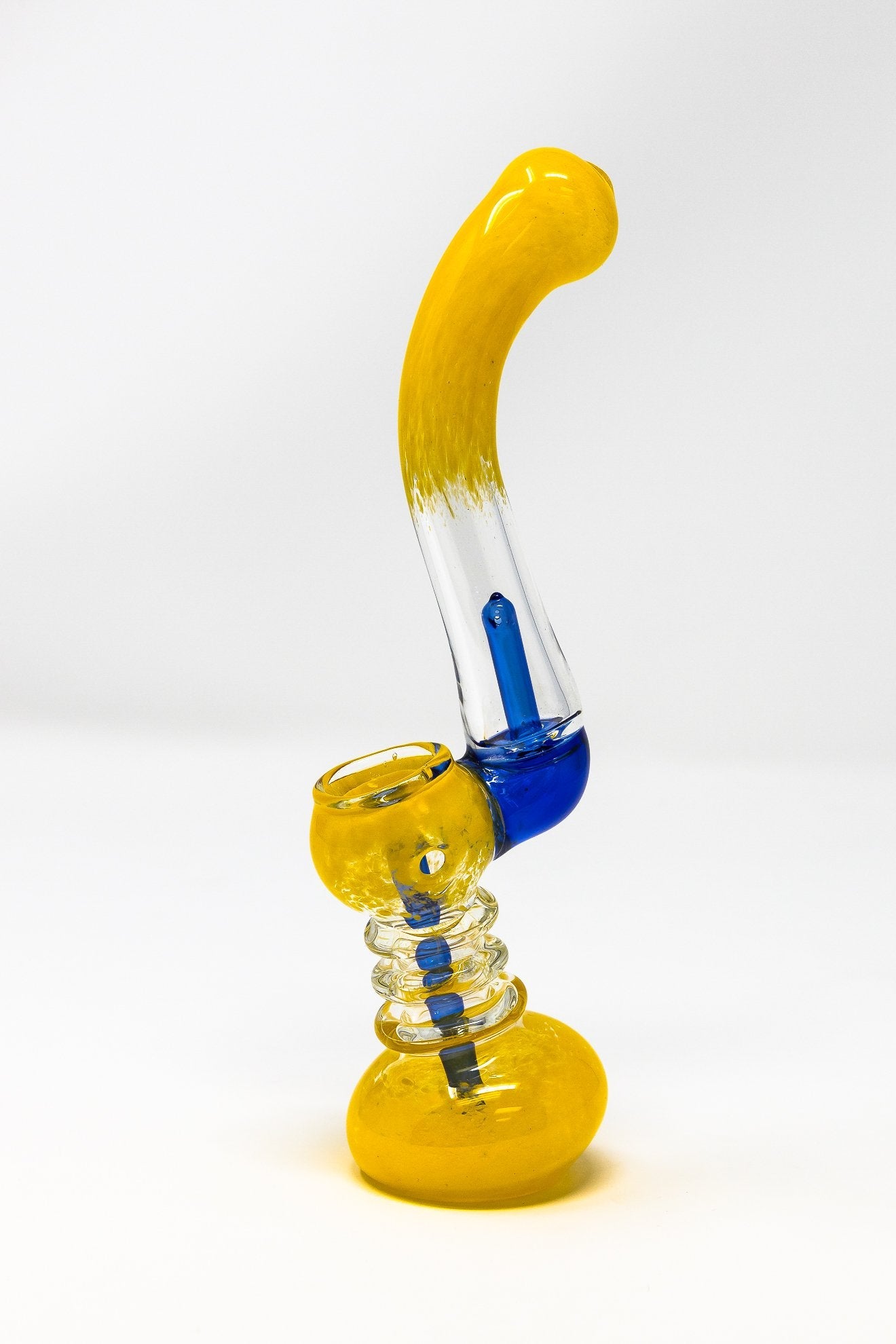 7" Premium Yellow Glass Sherlock Bubbler w/ Percolator