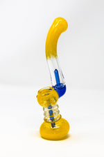 Dark Slate Blue 7" Premium Yellow Glass Bubbler w/ Percolator