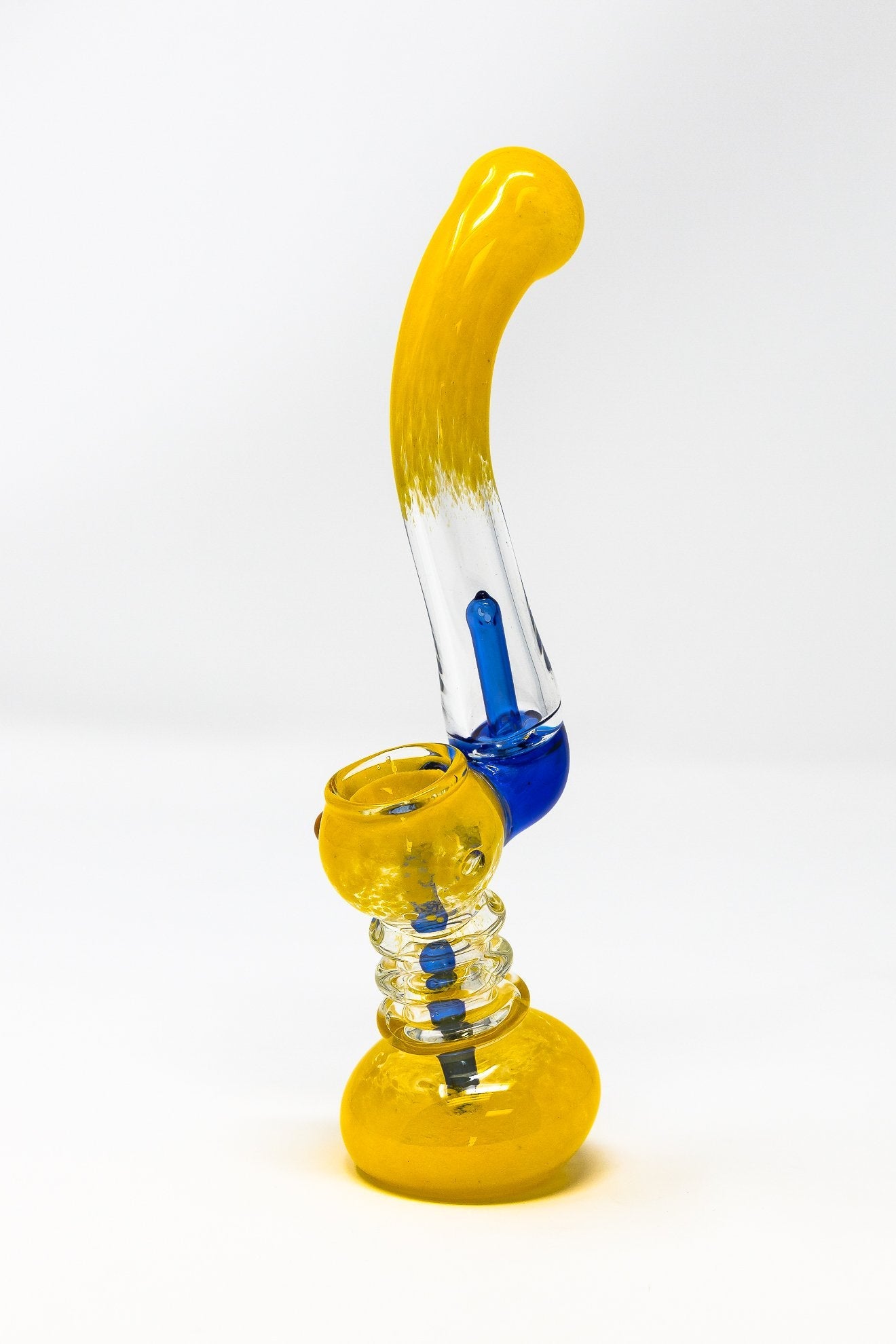 7" Premium Yellow Glass Sherlock Bubbler w/ Percolator