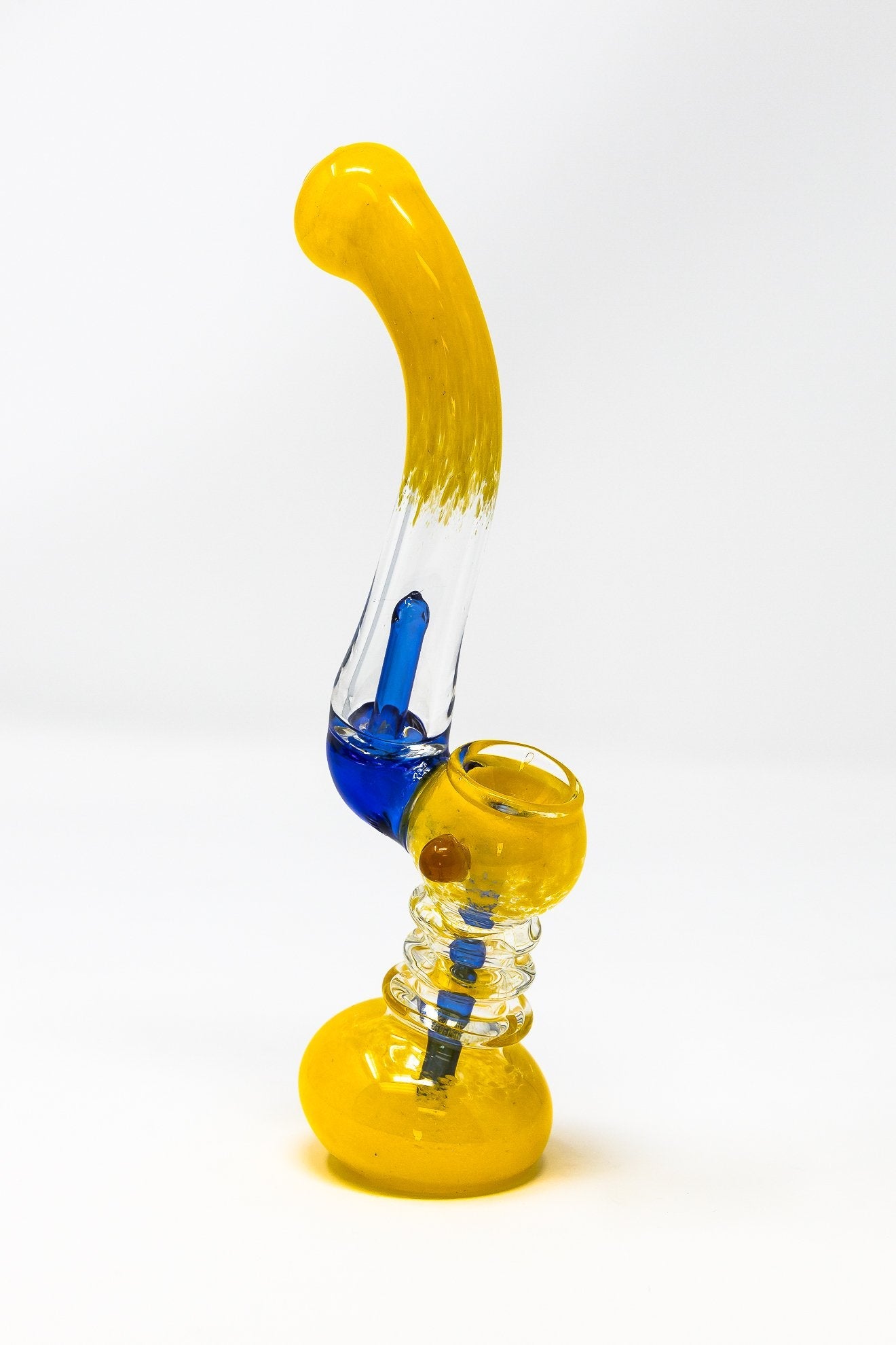 7" Premium Yellow Glass Sherlock Bubbler w/ Percolator