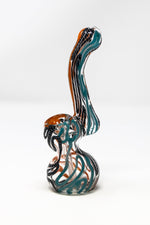 6" Premium Glass Orange Swirl Bubbler w/ Carb Hole