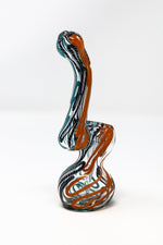 6" Premium Glass Orange Swirl Bubbler w/ Carb Hole