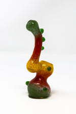 Dark Goldenrod 6" Premium Glass Rasta Bubbler w/ Carb Hole StonedGenie.com Bubblers