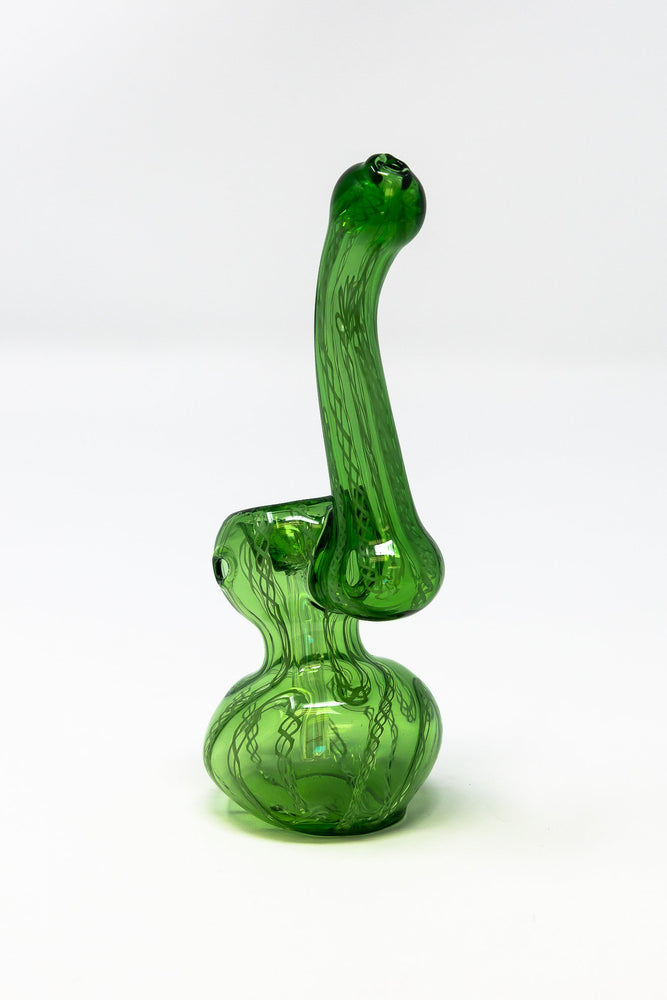Dark Olive Green 5" Premium Green Handmade Glass Bubbler StonedGenie.com Bubblers