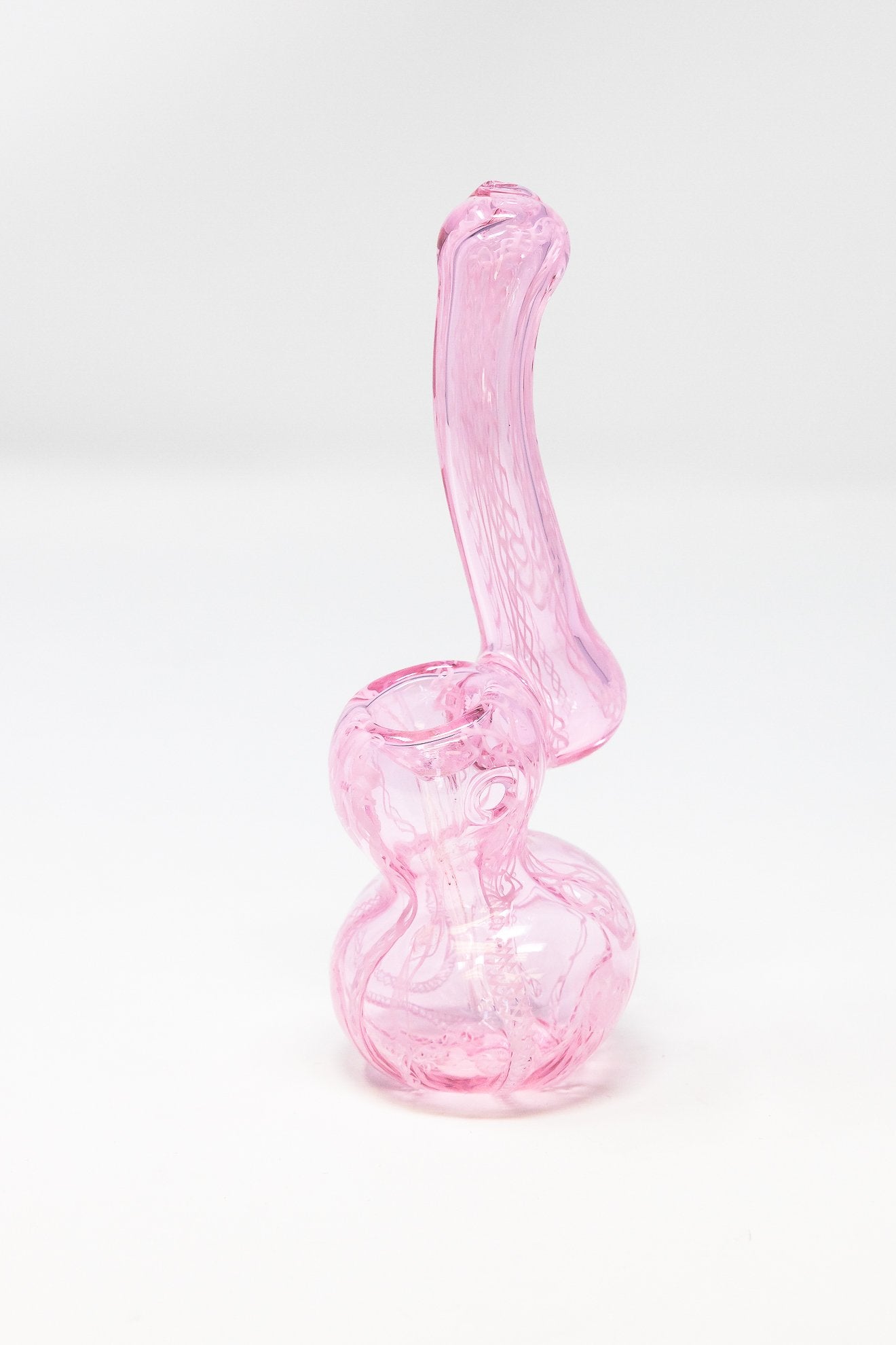 5" Pink Hand Crafted Glass Bubbler