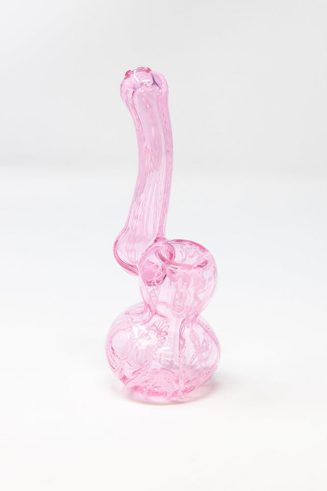 Thistle 5" Pink Hand Crafted Glass Bubbler