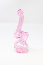 5" Pink Hand Crafted Glass Bubbler