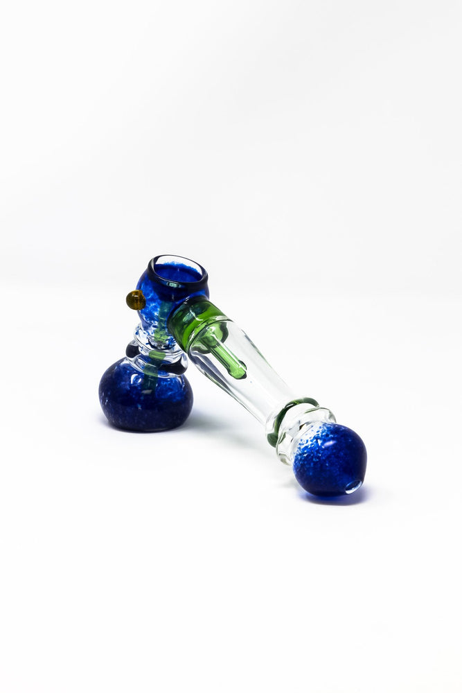 7" Premium Blue Glass Hammer Bubbler w/ Percolator