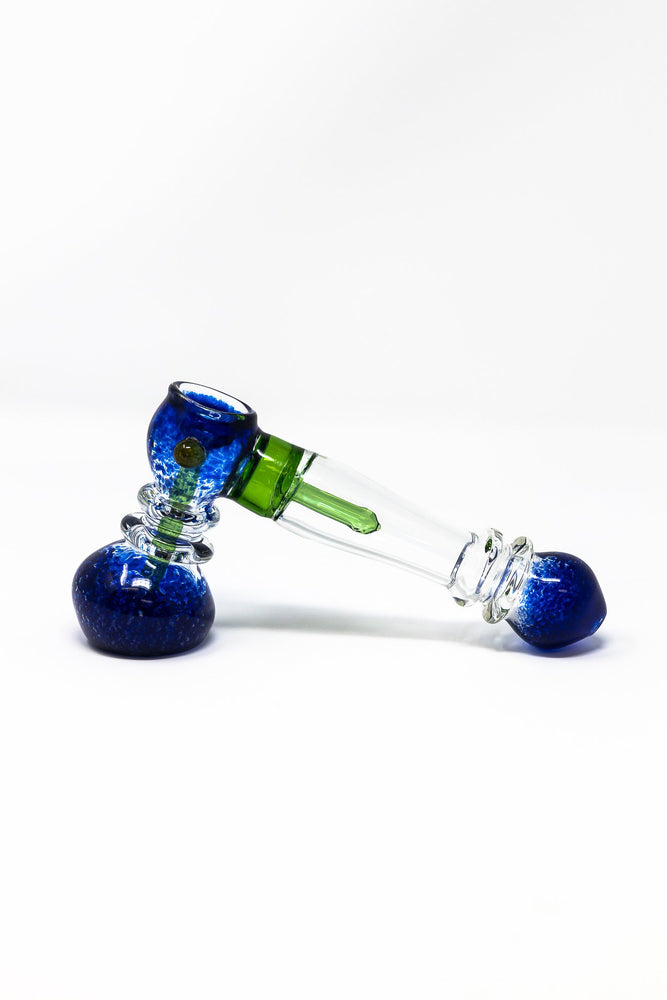 7 Premium Blue Glass Hammer Bubbler w/ Percolator