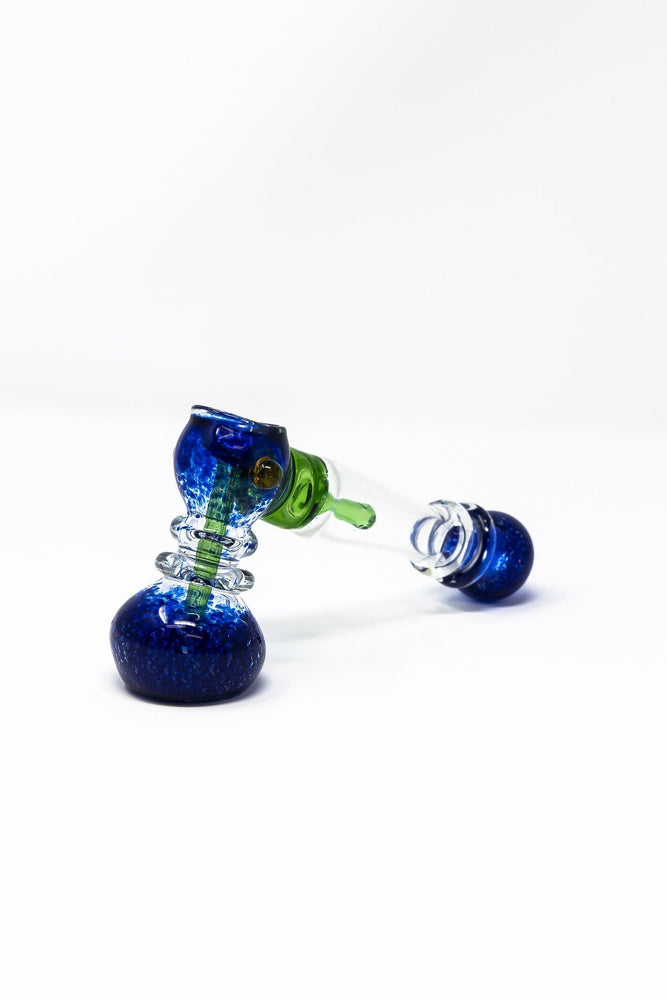 7" Premium Blue Glass Hammer Bubbler w/ Percolator