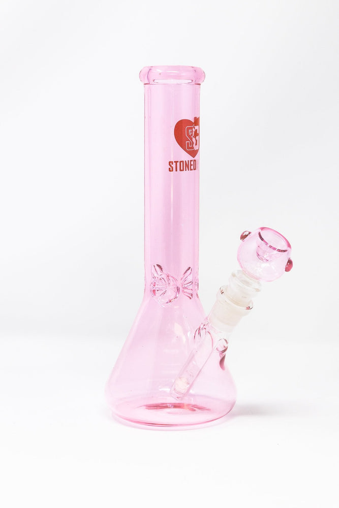 9.5" Stoned Genie Pink Love Bong