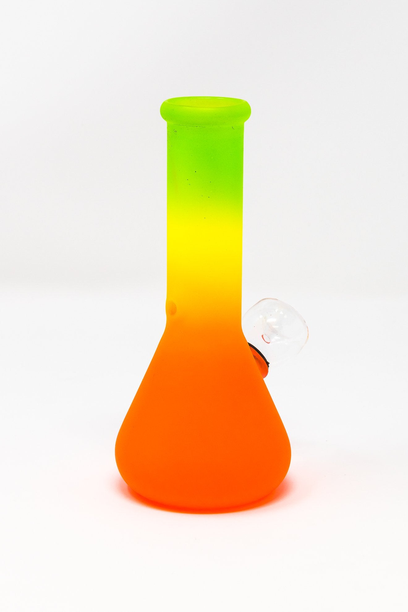 Orange Red 6” Frosted Rasta Glass Beaker Base Bong Smoking Pipe StonedGenie.com Bong