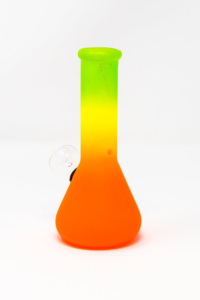 Orange Red 6” Frosted Rasta Glass Beaker Base Bong Smoking Pipe StonedGenie.com Bong