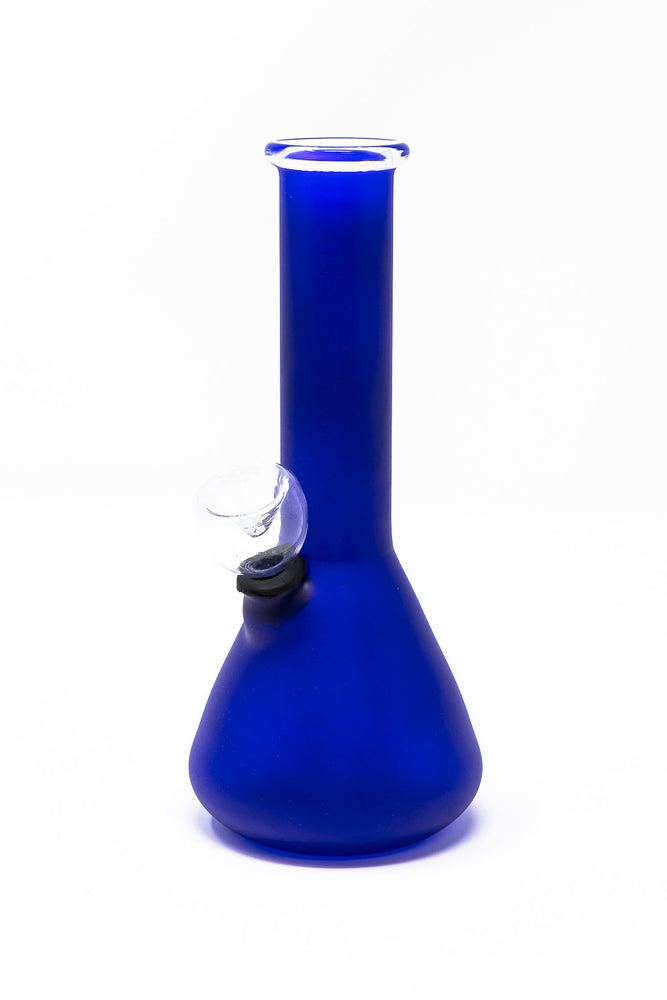 6" Frosted Blue Glass Beaker Base Bong Smoking Pipe