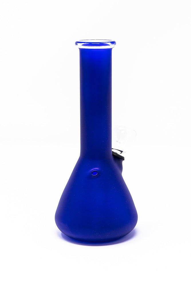 Dark Blue 6” Frosted Blue Glass Beaker Base Bong Smoking Pipe StonedGenie.com Bong
