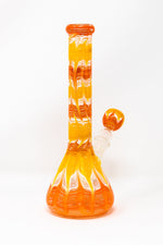 Orange 10" Heavy Glass Beaker Base Orange Crush Designer Bong StonedGenie.com Bong