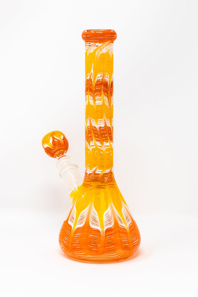 Orange 10" Heavy Glass Beaker Base Orange Crush Designer Bong StonedGenie.com Bong