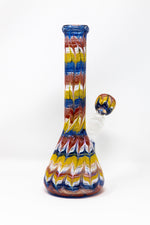 Dark Goldenrod 10" Heavy Glass Beaker Base Blue/Yellow/Red Designer Bong StonedGenie.com Bong