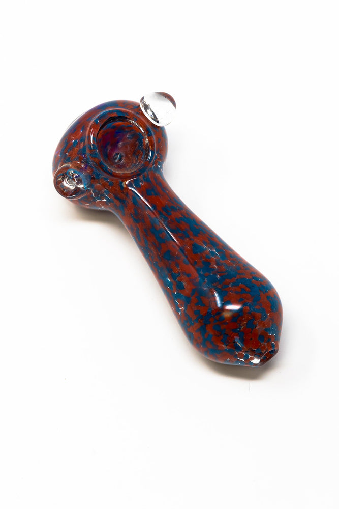 5" Red Thick Glass Spoon Hand Pipe w/ Carb Hole