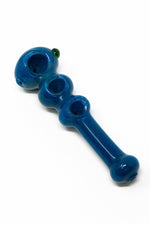 6" Blue Triple Bowl Glass Pipe w/ Carb Hole