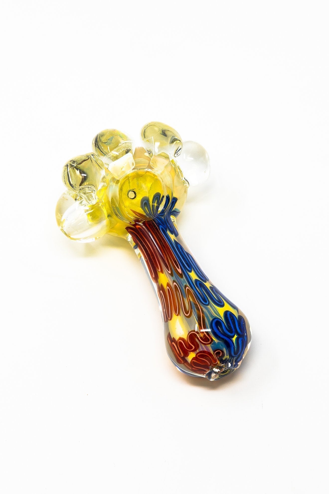 4" Handcrafted Thick Glass Hand Pipe w/ Carb Hole StonedGenie.com