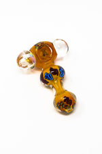 4" Handcrafted Orange Thick Glass Hand Pipe w/ Carb Hole