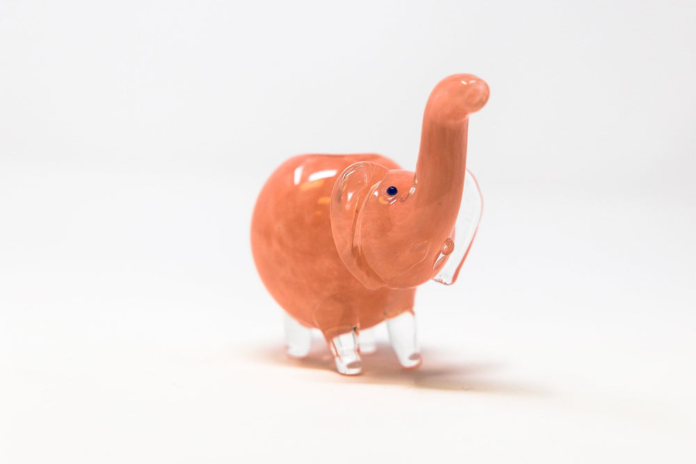 Coral 4" Collectible Elephant Glass Hand Smoking Pipe StonedGenie.com Glass Pipes